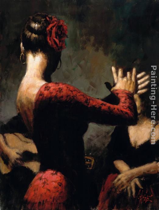 tablao flamenco painting - Fabian Perez tablao flamenco art painting